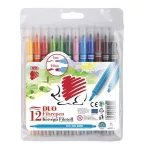 Filctoll készlet, 1/3 mm, kétvégű, ICO "Süni 300 DUO", 12 különböző szín