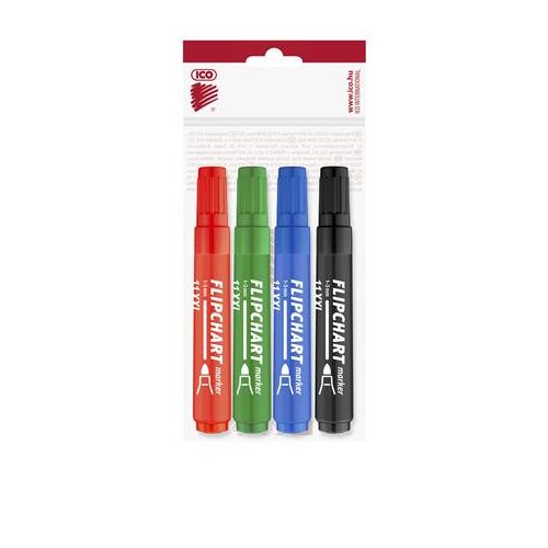 Flipchart marker készlet, 1-3 mm, kúpos, ICO "Artip 11 XXL", 4 különböző szín