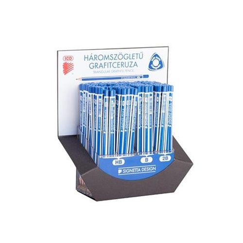 Grafitceruza display, háromszögletű, HB,B,2B, ICO "Signetta"