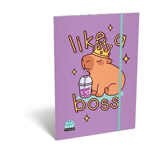 Gumis mappa, karton, A4, LIZZYSULI, Lollipop Capibara