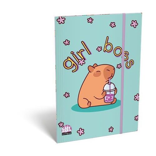 Gumis mappa, karton, A5, LIZZYSULI, Lollipop Capibara