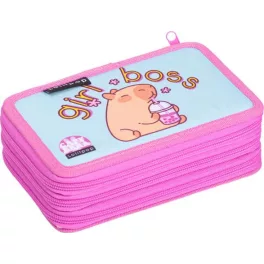   Tolltartó, 3 emeletes, cipzáras, LIZZYSULI, "Lollipop Capybara"