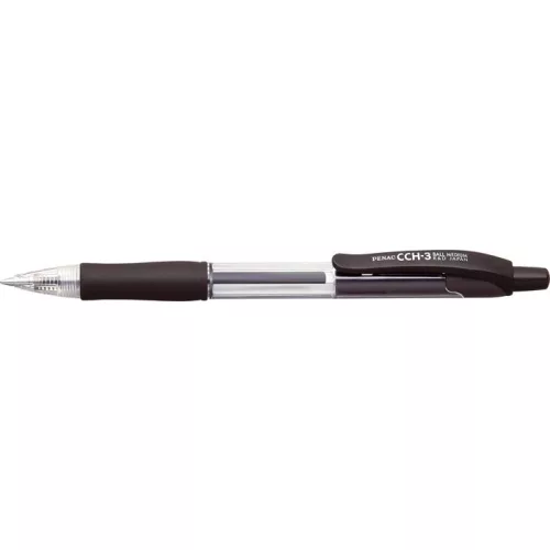 Golyóstoll, 0,7 mm, nyomógombos, PENAC "CCH-3", fekete