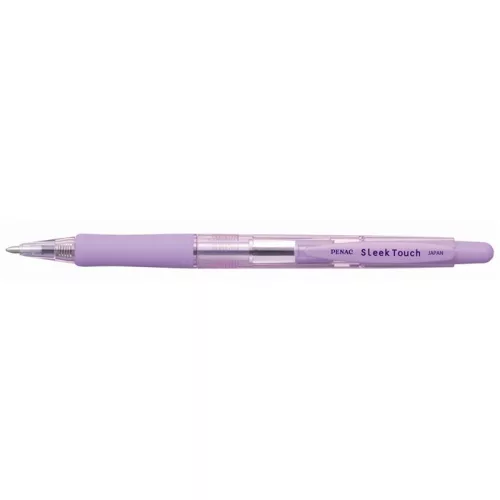 Golyóstoll, 0,7 mm, nyomógombos, lila tolltest, PENAC "SleekTouch", kék