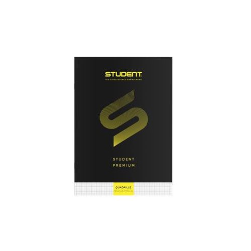Füzet, tűzött, A4, kockás, 32 lap, ICO "Student Premium", fekete