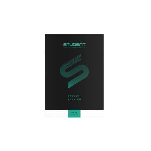 Füzet, tűzött, A4, vonalas, 32 lap, ICO "Student Premium", fekete