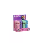 Golyóstoll display, 0,8 mm, nyomógombos, cicás tolltest, ICO "Cat", kék