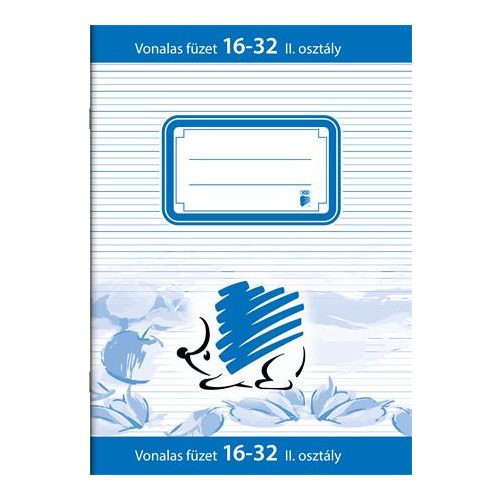 Füzet, tűzött, A5, vonalas, 32 lap, 2. osztály, ICO "Süni"