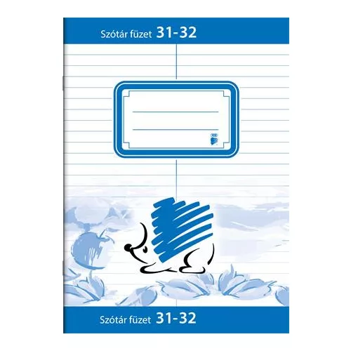 Füzet, tűzött, A5, szótár, 32 lap, ICO "Süni"