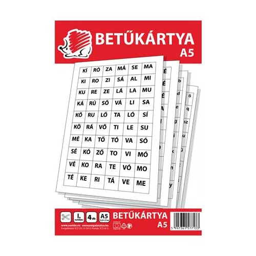 Betűkártya, A5, ICO "Süni"
