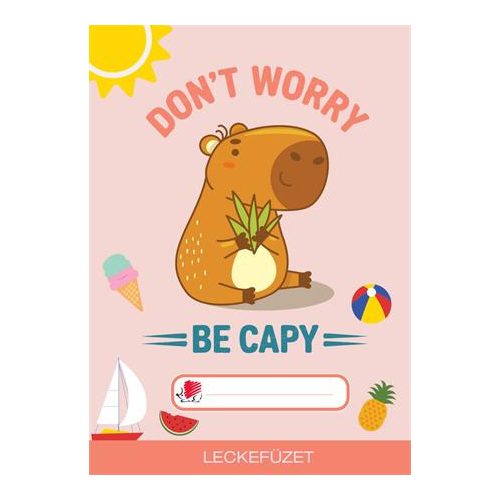 Füzet, tűzött, A5, lecke, 34 lap, ICO "Süni", capybara