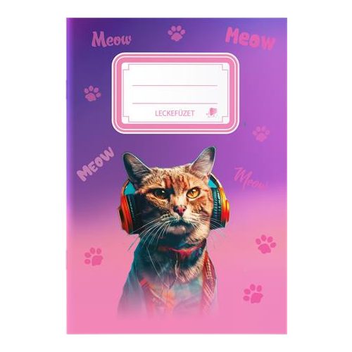 Füzet, tűzött, A5, lecke, 34 lap, ICO "Süni", cicás