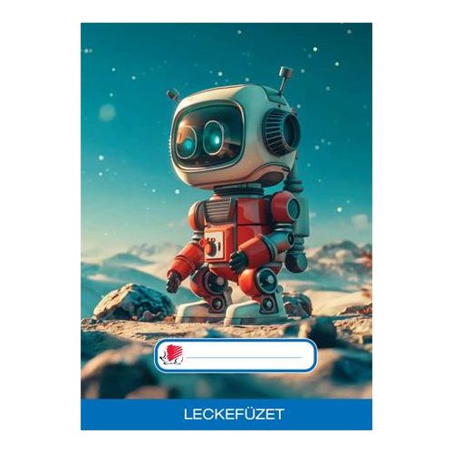 Füzet, tűzött, A5, lecke, 32 lap, ICO "Süni", robot