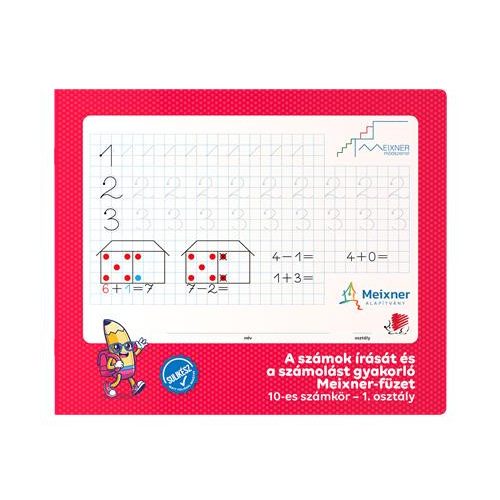 Füzet, tűzött, négyzethálós, 245x295 mm, fekvő, 32 lap, 1. osztály, ICO "Süni Meixner", előnyomott