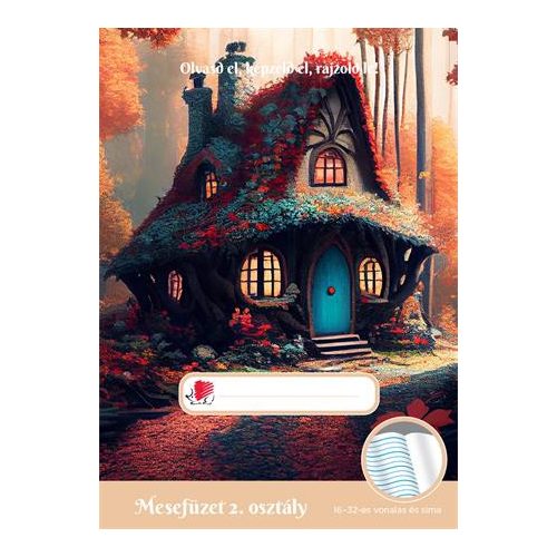 Olvasónapló, tűzött, A5, 32 lap, 2. osztály, ICO "Süni Mesefüzet", kunyhó