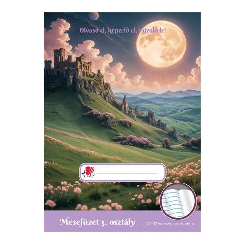 Olvasónapló, tűzött, A5, 32 lap, 3. osztály, ICO "Süni Mesefüzet", kastély