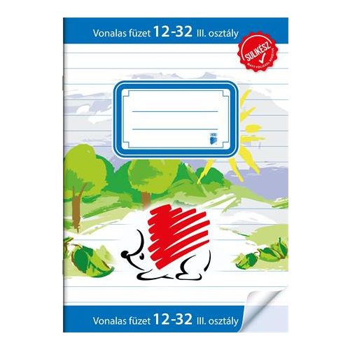 Füzet, tűzött, A5, vonalas, 32 lap, 3. osztály, ICO "Süni Sulikész"