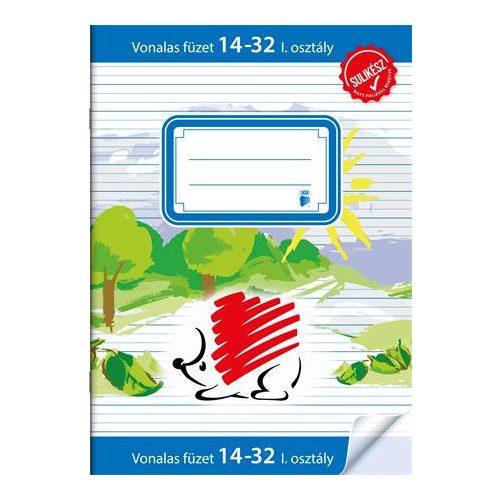 Füzet, tűzött, A5, vonalas, 32 lap, 1. osztály, ICO "Süni Sulikész"