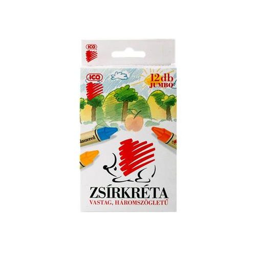 Zsírkréta, vastag, ICO "Süni", 12 különböző szín