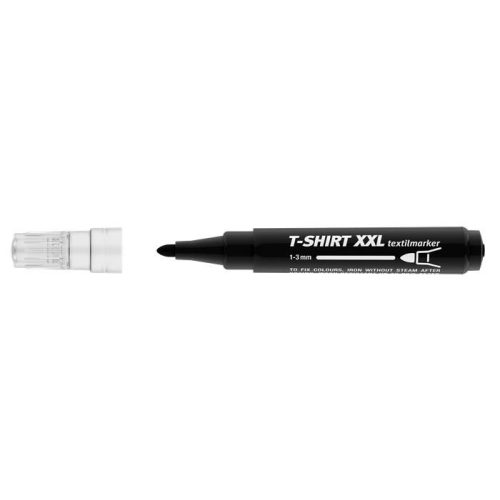 Textilmarker, 1-3 mm, kúpos, ICO "XXL T-Shirt", fekete