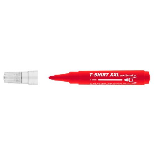 Textilmarker, 1-3 mm, kúpos, ICO "XXL T-Shirt", piros