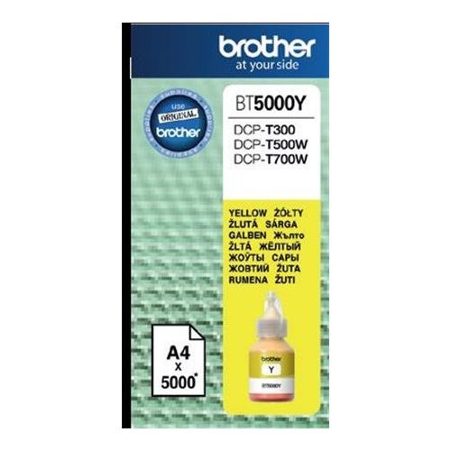 BT5000Y Tinta DCP T-300, 500W, 700W nyomtatókhoz, BROTHER, sárga, 5k