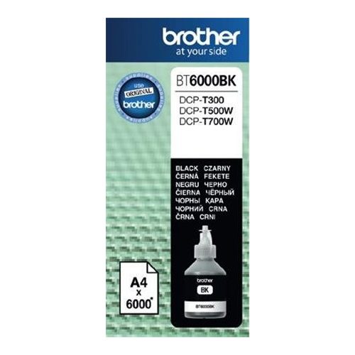 BT6000BK Tinta DCP T-300, 500W, 700W nyomtatókhoz, BROTHER, fekete, 6k