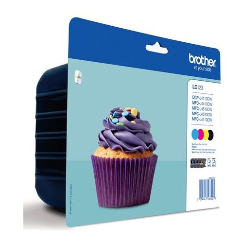 LC123BCMY Tintapatron multipack DCP-J4110DW nyomtatóhoz, BROTHER, b+c+m+y, 4*600 oldal