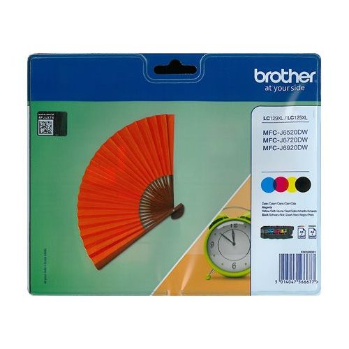 LC129XLB/LC125XLCMY tintapatron multipack MFC-J6520 nyomtatóhoz, BROTHER, b+c+m+y, 1*2400 o., 3*1200 o.