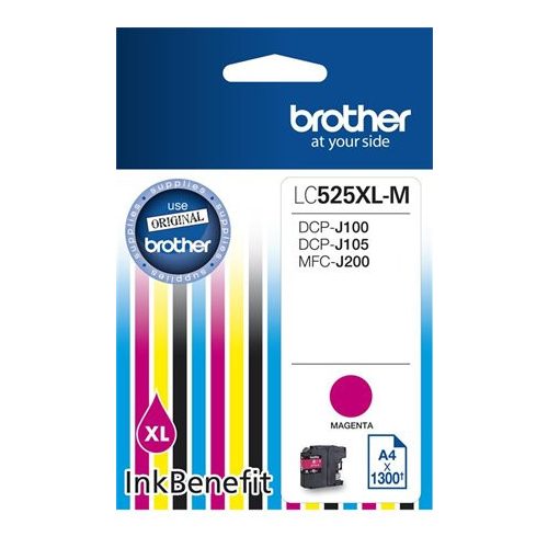 LC525XLM Tintapatron DCP-J100, J105 nyomtatóhoz, BROTHER, magenta, 1300 oldal
