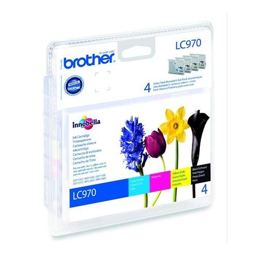 LC970BCMY Tintapatron multipack DCP 135C, BROTHER, b+c+m+y, 1*350 oldal, 3*300 oldal
