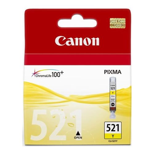 CLI-521Y Tintapatron Pixma iP3600, 4600, MP540 nyomtatókhoz, CANON, sárga, 9ml