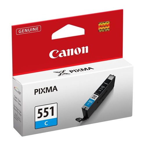 CLI-551C Tintapatron Pixma iP7250, MG5450 nyomtatókhoz, CANON, cián, 7ml