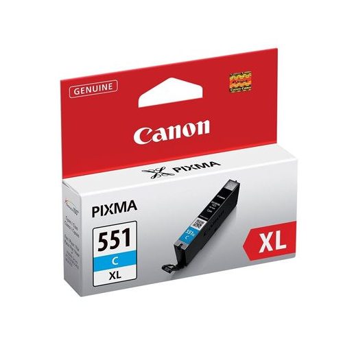 CLI-551CXL Tintapatron Pixma iP7250, MG5450, MG6350 nyomtatókhoz, CANON, cián, 11ml