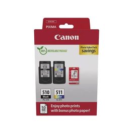   PG510/CL511 Tintapatron multipack + GP-501 fotópapír, Pixma MP240 nyomtatóhoz, CANON, fekete, színes, 220+240 o. + 50 ív