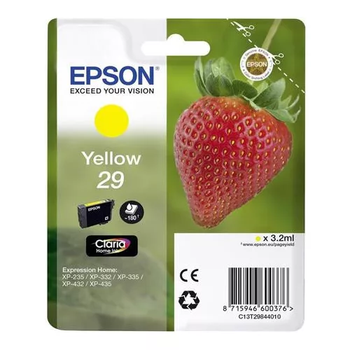 C13T29844010 Tintapatron XP235/332 nyomtatókhoz, EPSON, sárga, 3,2ml