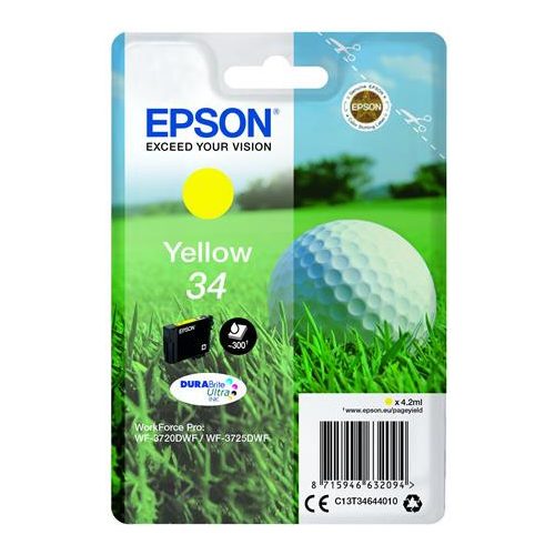 T34644010 Tintapatron WorkForce WF-3720DWF nyomtatóhoz, EPSON, sárga, 4,2 ml