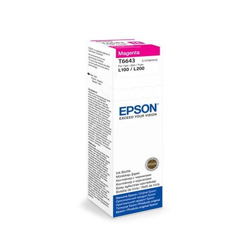 T66434A10 Tinta L100, 200mfp nyomtatókhoz, EPSON, magenta, 70ml