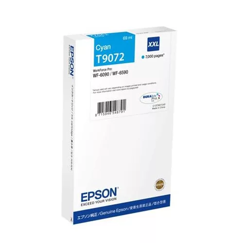 C13T907240 Tintapatron WF-6090, WF-6590 nyomtatókhoz, EPSON, cián, 7k