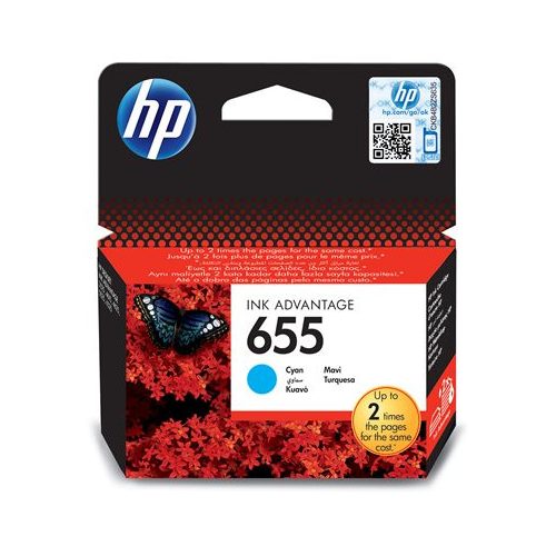 CZ110E Tintapatron Deskjet Ink Advantage 3520 sorozat nyomtatókhoz, HP 655, cián, 600 oldal