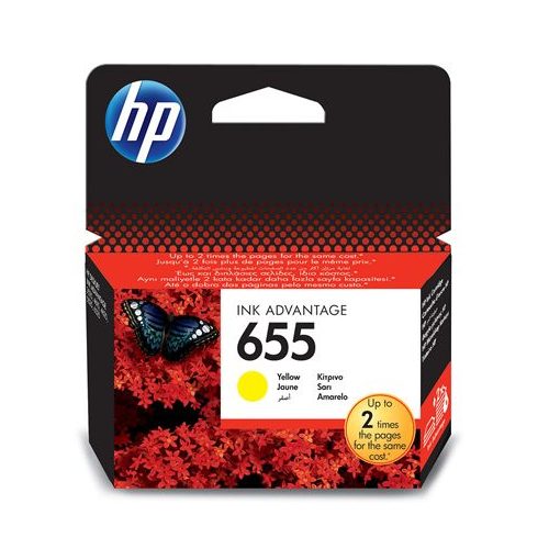 CZ112E Tintapatron Deskjet Ink Advantage 3520 sor nyomtatókhoz, HP 655, sárga, 600 oldal