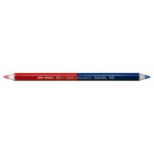 Postairón, hatszögletű, vastag, KOH-I-NOOR "3423", piros-kék