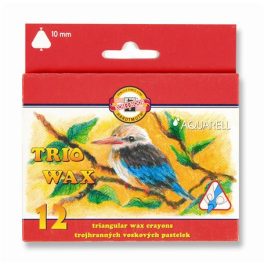   Zsírkréta, háromszögletű, KOH-I-NOOR "Aquarell", 12 különböző szín