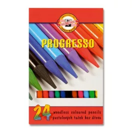   Színes ceruza készlet, henger alakú, famentes, KOH-I-NOOR "Progresso 8758/24", 24 különböző szín