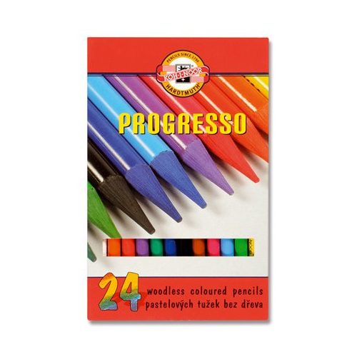Színes ceruza készlet, henger alakú, famentes, KOH-I-NOOR "Progresso 8758/24", 24 különböző szín