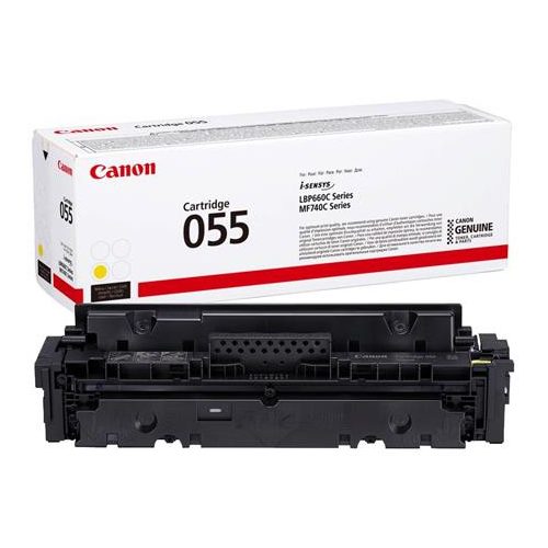 CRG-055 Lézertoner i-Sensys LPB663, 664, MF742, 744, 746 nyomtatókhoz, CANON, sárga, 2,1k