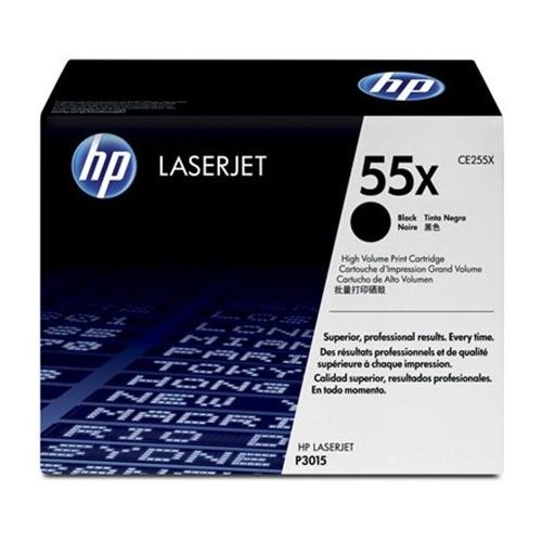 CE255X Lézertoner LaserJet P3015 nyomtatóhoz, HP 55X, fekete, 12,5k