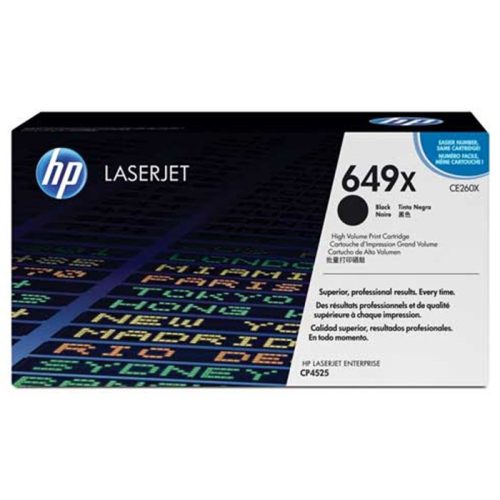 CE260X Lézertoner ColorLaserJet CP4525 nyomtatóhoz, HP 649X, fekete, 17k