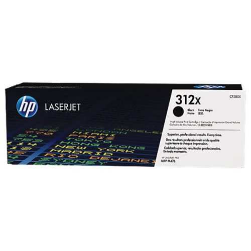 CF380X Lézertoner Color LaserJet Pro MFP M476 nyomtatóhoz, HP 312X, fekete, 4,4k