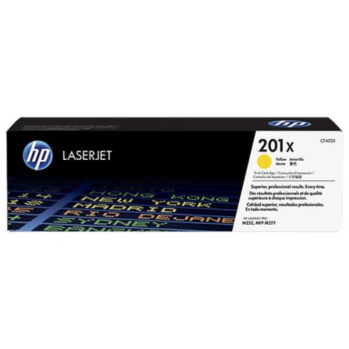 CF402X Lézertoner Color LaserJet Pro M252,M277 nyomtatóhoz, HP 201X, sárga, 2,3k